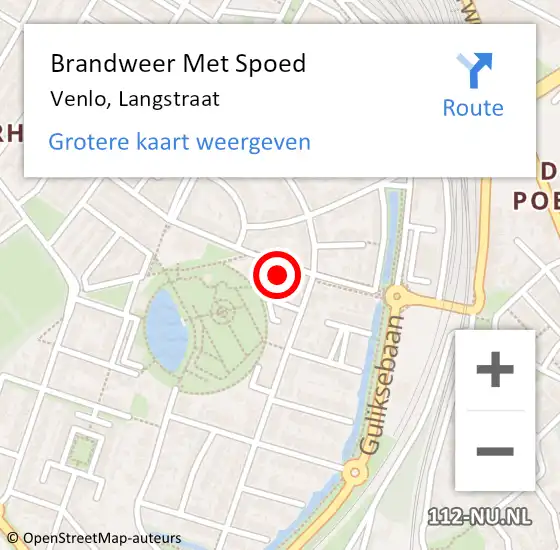 Locatie op kaart van de 112 melding: Brandweer Met Spoed Naar Venlo, Langstraat op 10 juni 2021 19:31