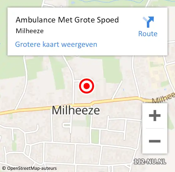 Locatie op kaart van de 112 melding: Ambulance Met Grote Spoed Naar Milheeze op 10 juni 2021 19:40