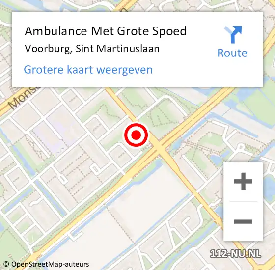 Locatie op kaart van de 112 melding: Ambulance Met Grote Spoed Naar Voorburg, Sint Martinuslaan op 10 juni 2021 20:31