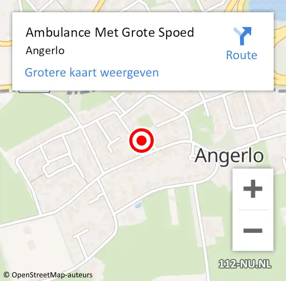 Locatie op kaart van de 112 melding: Ambulance Met Grote Spoed Naar Angerlo op 10 juni 2021 20:56