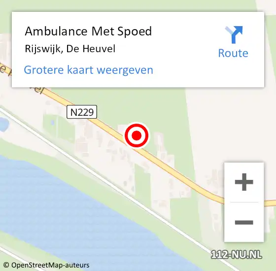 Locatie op kaart van de 112 melding: Ambulance Met Spoed Naar Rijswijk, De Heuvel op 10 juni 2021 20:57