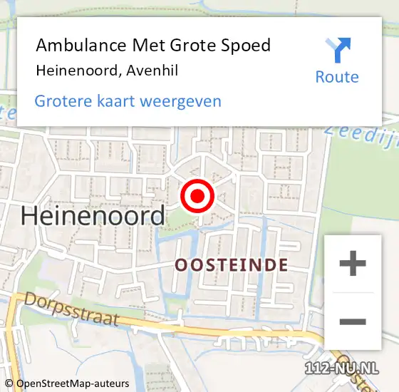 Locatie op kaart van de 112 melding: Ambulance Met Grote Spoed Naar Heinenoord, Avenhil op 10 juni 2021 20:59