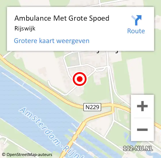 Locatie op kaart van de 112 melding: Ambulance Met Grote Spoed Naar Rijswijk op 10 juni 2021 21:02