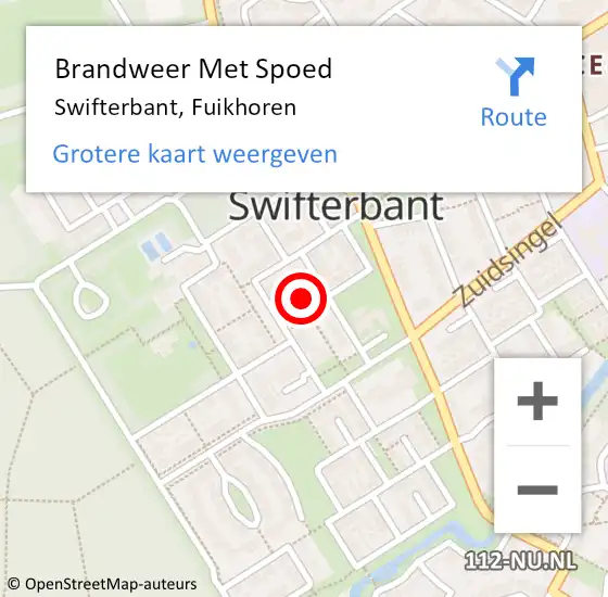 Locatie op kaart van de 112 melding: Brandweer Met Spoed Naar Swifterbant, Fuikhoren op 10 juni 2021 21:29