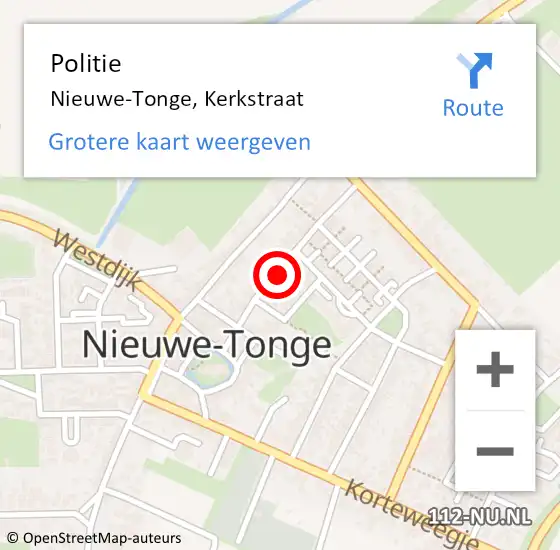 Locatie op kaart van de 112 melding: Politie Nieuwe-Tonge, Kerkstraat op 10 juni 2021 21:51