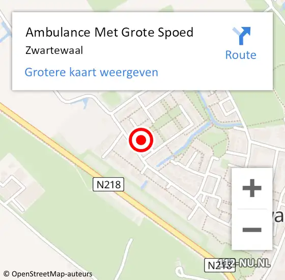 Locatie op kaart van de 112 melding: Ambulance Met Grote Spoed Naar Zwartewaal op 10 juni 2021 21:53