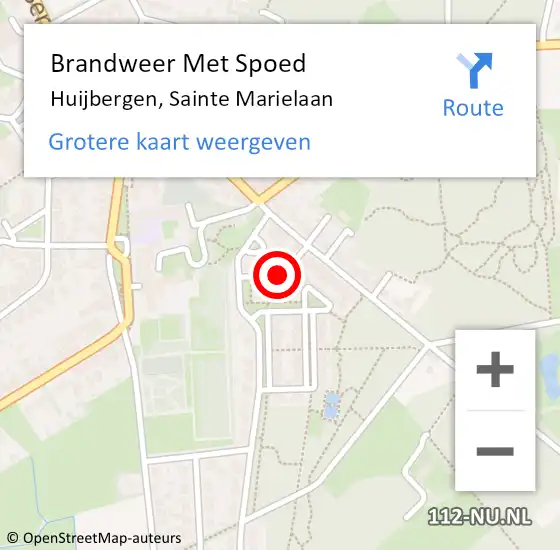 Locatie op kaart van de 112 melding: Brandweer Met Spoed Naar Huijbergen, Sainte Marielaan op 10 juni 2021 22:04