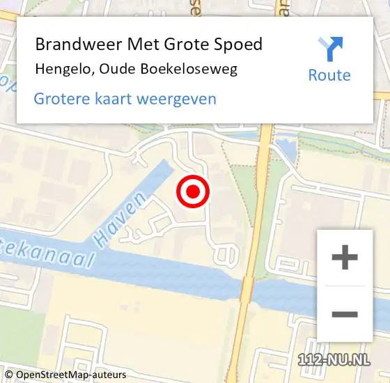 Locatie op kaart van de 112 melding: Brandweer Met Grote Spoed Naar Hengelo, Oude Boekeloseweg op 10 juni 2021 22:14