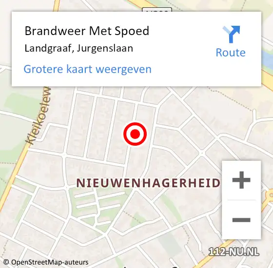 Locatie op kaart van de 112 melding: Brandweer Met Spoed Naar Landgraaf, Jurgenslaan op 10 juni 2021 22:23