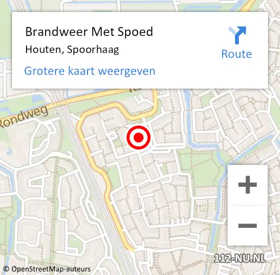 Locatie op kaart van de 112 melding: Brandweer Met Spoed Naar Houten, Spoorhaag op 10 juni 2021 22:28