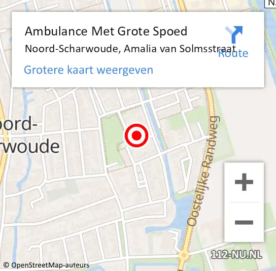 Locatie op kaart van de 112 melding: Ambulance Met Grote Spoed Naar Noord-Scharwoude, Amalia van Solmsstraat op 10 juni 2021 22:31