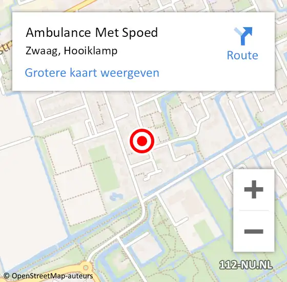 Locatie op kaart van de 112 melding: Ambulance Met Spoed Naar Zwaag, Hooiklamp op 10 juni 2021 22:43