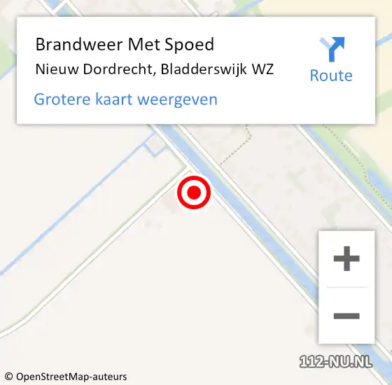 Locatie op kaart van de 112 melding: Brandweer Met Spoed Naar Nieuw Dordrecht, Bladderswijk WZ op 10 juni 2021 22:55