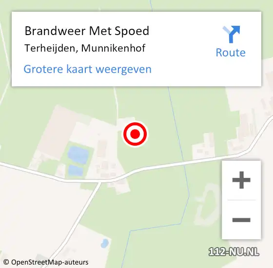 Locatie op kaart van de 112 melding: Brandweer Met Spoed Naar Terheijden, Munnikenhof op 11 juni 2021 00:48