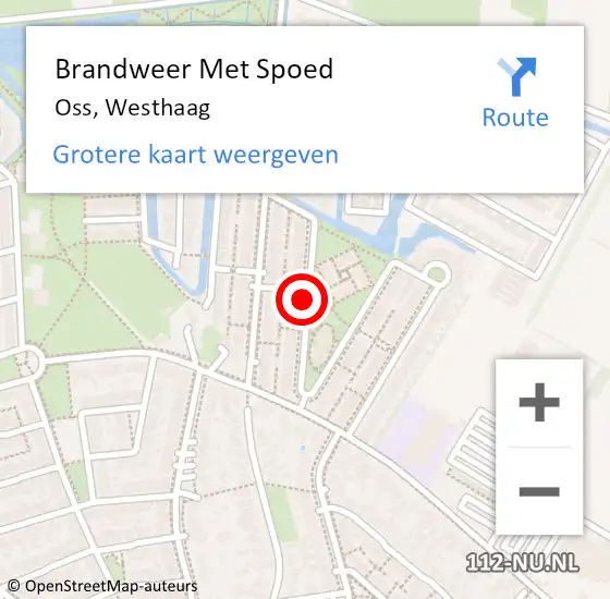 Locatie op kaart van de 112 melding: Brandweer Met Spoed Naar Oss, Westhaag op 11 juni 2021 01:04