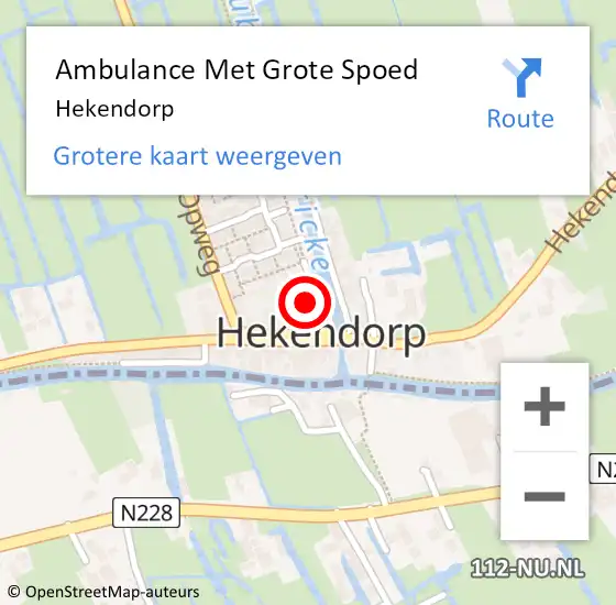 Locatie op kaart van de 112 melding: Ambulance Met Grote Spoed Naar Hekendorp op 11 juni 2021 01:09