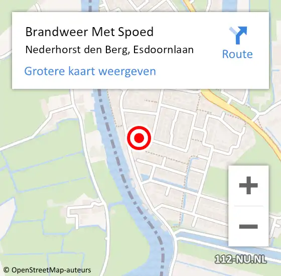 Locatie op kaart van de 112 melding: Brandweer Met Spoed Naar Nederhorst den Berg, Esdoornlaan op 11 juni 2021 01:45