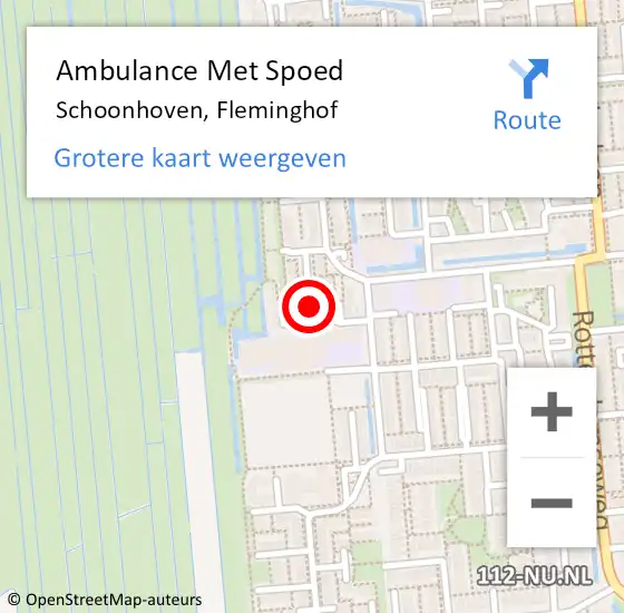 Locatie op kaart van de 112 melding: Ambulance Met Spoed Naar Schoonhoven, Fleminghof op 11 juni 2021 03:40