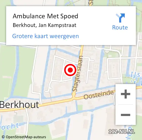 Locatie op kaart van de 112 melding: Ambulance Met Spoed Naar Berkhout, Jan Kampstraat op 11 juni 2021 07:22