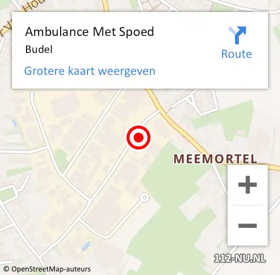 Locatie op kaart van de 112 melding: Ambulance Met Spoed Naar Budel op 11 juni 2021 07:26