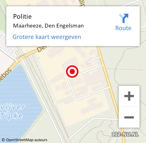 Locatie op kaart van de 112 melding: Politie Maarheeze, Den Engelsman op 11 juni 2021 07:26