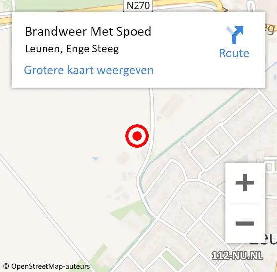 Locatie op kaart van de 112 melding: Brandweer Met Spoed Naar Leunen, Enge Steeg op 11 juni 2021 08:25