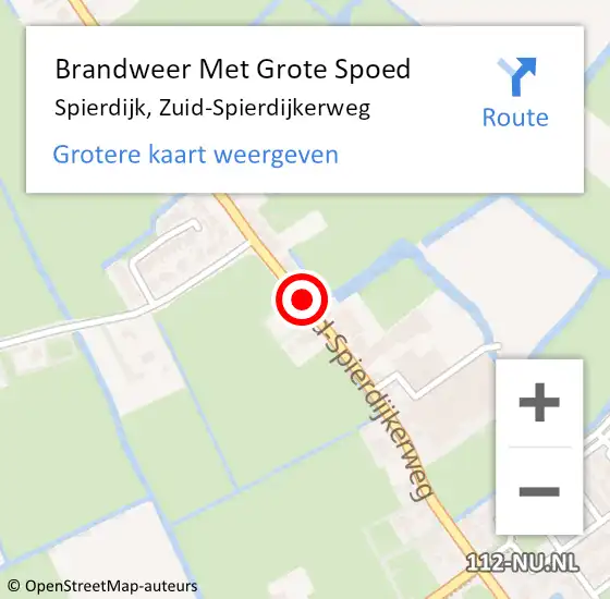 Locatie op kaart van de 112 melding: Brandweer Met Grote Spoed Naar Spierdijk, Zuid-Spierdijkerweg op 11 juni 2021 08:32