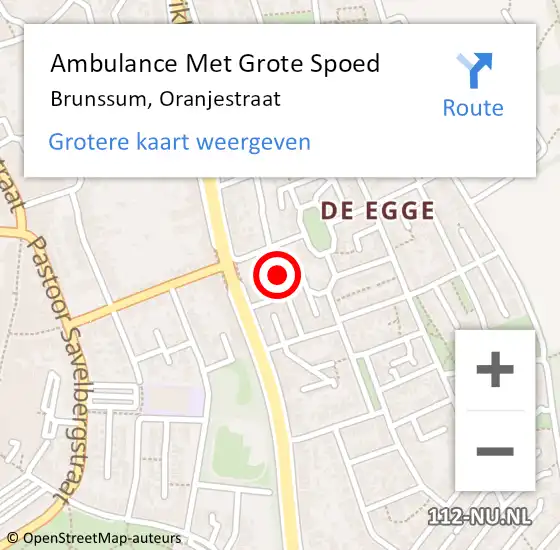 Locatie op kaart van de 112 melding: Ambulance Met Grote Spoed Naar Brunssum, Oranjestraat op 12 juni 2014 23:15