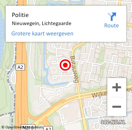 Locatie op kaart van de 112 melding: Politie Nieuwegein, Lichtegaarde op 11 juni 2021 09:28