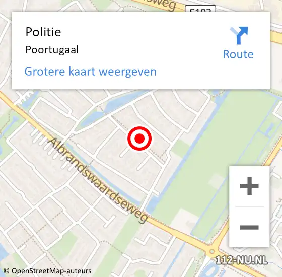 Locatie op kaart van de 112 melding: Politie Poortugaal op 11 juni 2021 09:42