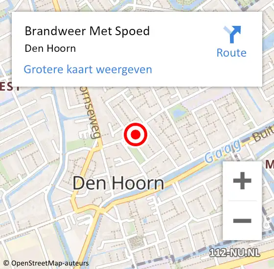 Locatie op kaart van de 112 melding: Brandweer Met Spoed Naar Den Hoorn op 11 juni 2021 09:52