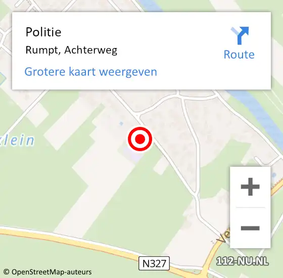 Locatie op kaart van de 112 melding: Politie Rumpt, Achterweg op 11 juni 2021 09:56