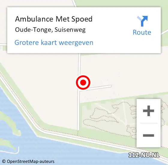 Locatie op kaart van de 112 melding: Ambulance Met Spoed Naar Oude-Tonge, Suisenweg op 11 juni 2021 10:15