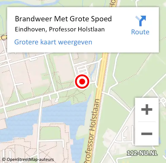 Locatie op kaart van de 112 melding: Brandweer Met Grote Spoed Naar Eindhoven, Professor Holstlaan op 11 juni 2021 10:31