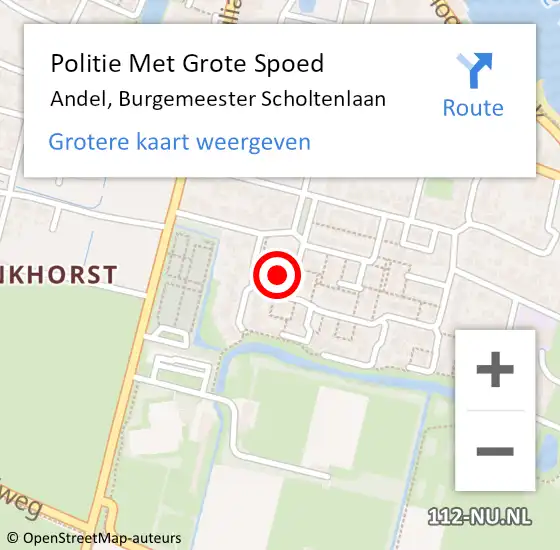 Locatie op kaart van de 112 melding: Politie Met Grote Spoed Naar Andel, Burgemeester Scholtenlaan op 11 juni 2021 10:40