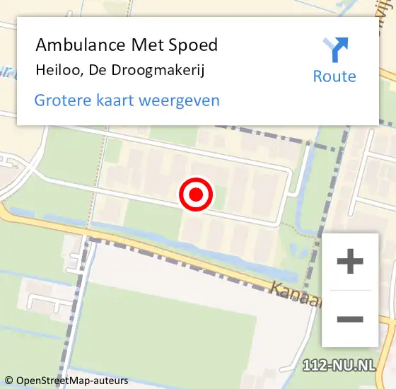 Locatie op kaart van de 112 melding: Ambulance Met Spoed Naar Heiloo, De Droogmakerij op 11 juni 2021 10:47