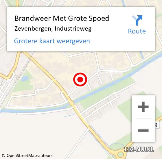 Locatie op kaart van de 112 melding: Brandweer Met Grote Spoed Naar Zevenbergen, Industrieweg op 11 juni 2021 10:51