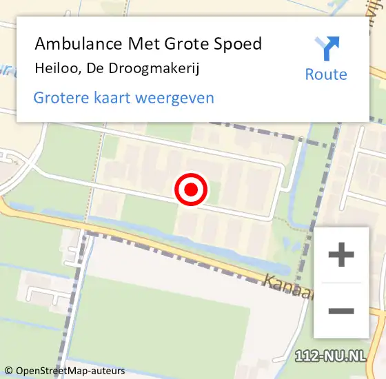 Locatie op kaart van de 112 melding: Ambulance Met Grote Spoed Naar Heiloo, De Droogmakerij op 11 juni 2021 10:55