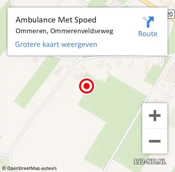 Locatie op kaart van de 112 melding: Ambulance Met Spoed Naar Ommeren, Ommerenveldseweg op 11 juni 2021 11:02