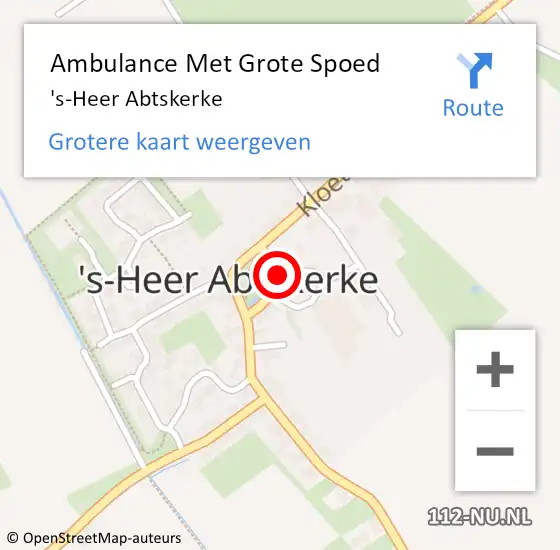 Locatie op kaart van de 112 melding: Ambulance Met Grote Spoed Naar 's-Heer Abtskerke op 11 juni 2021 11:12