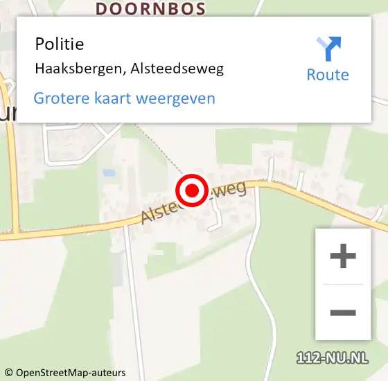 Locatie op kaart van de 112 melding: Politie Haaksbergen, Alsteedseweg op 11 juni 2021 11:19