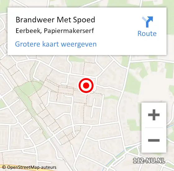 Locatie op kaart van de 112 melding: Brandweer Met Spoed Naar Eerbeek, Papiermakerserf op 11 juni 2021 11:51