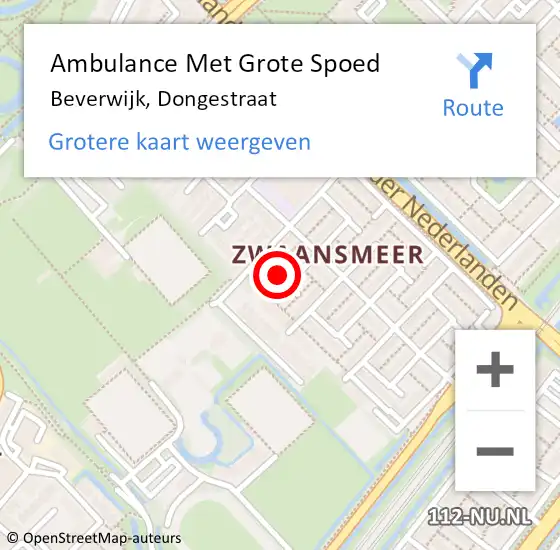 Locatie op kaart van de 112 melding: Ambulance Met Grote Spoed Naar Beverwijk, Dongestraat op 11 juni 2021 12:00