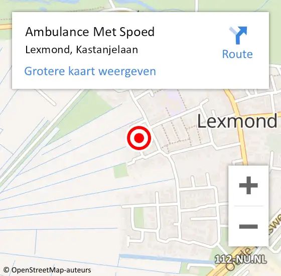 Locatie op kaart van de 112 melding: Ambulance Met Spoed Naar Lexmond, Kastanjelaan op 13 juni 2014 00:03