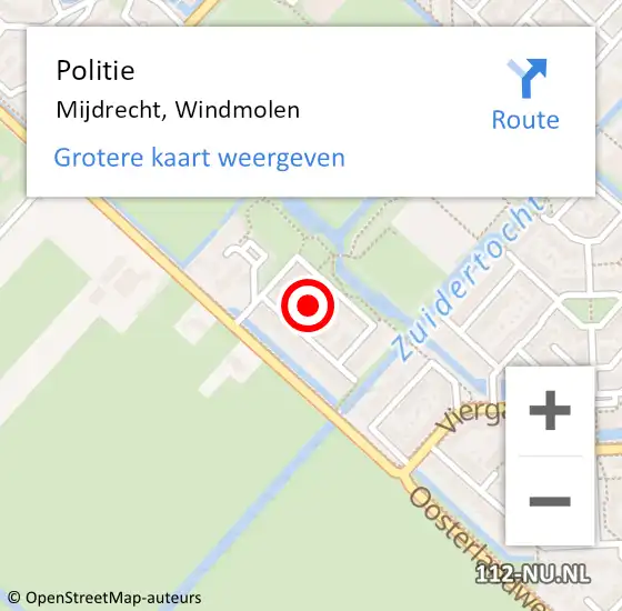 Locatie op kaart van de 112 melding: Politie Mijdrecht, Windmolen op 11 juni 2021 12:47