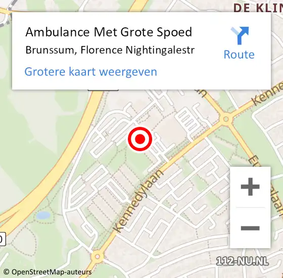 Locatie op kaart van de 112 melding: Ambulance Met Grote Spoed Naar Brunssum, Florence Nightingalestr op 13 juni 2014 00:09