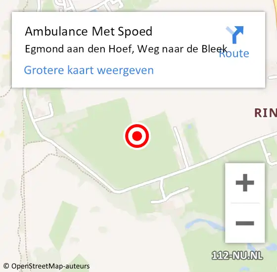 Locatie op kaart van de 112 melding: Ambulance Met Spoed Naar Egmond aan den Hoef, Weg naar de Bleek op 11 juni 2021 13:10