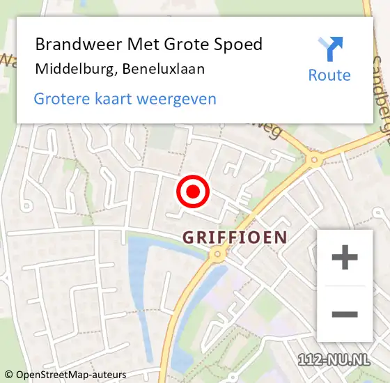 Locatie op kaart van de 112 melding: Brandweer Met Grote Spoed Naar Middelburg, Beneluxlaan op 11 juni 2021 13:11