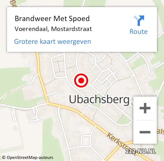 Locatie op kaart van de 112 melding: Brandweer Met Spoed Naar Voerendaal, Mostardstraat op 11 juni 2021 13:44