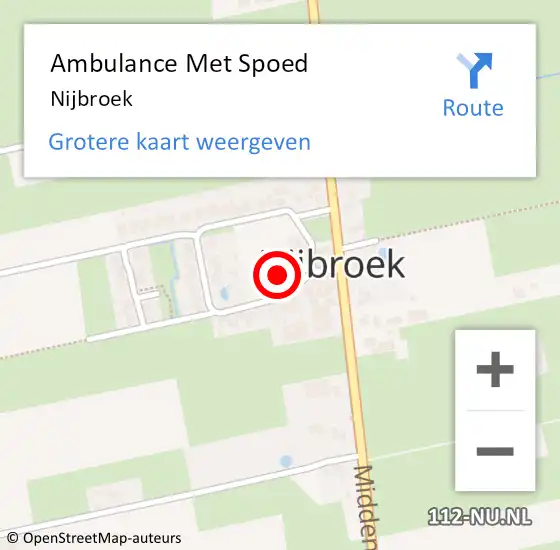 Locatie op kaart van de 112 melding: Ambulance Met Spoed Naar Nijbroek op 11 juni 2021 13:47